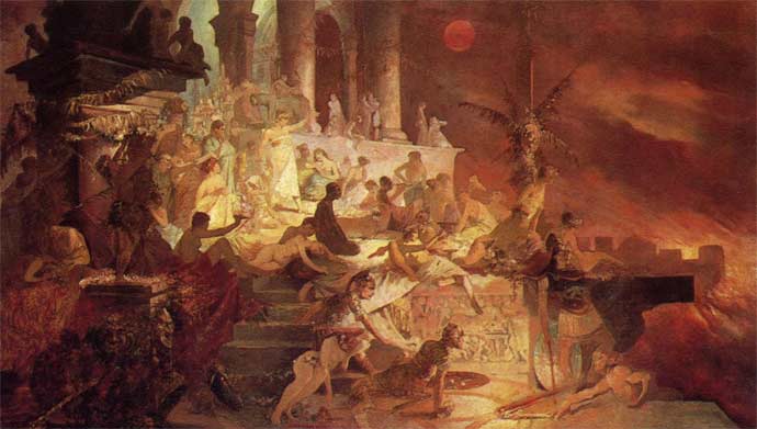 Uma pintura de Nero assistindo Roma queimar