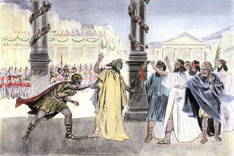 Assassinato de Filipe II da Macedônia fazendo com que seu filho Alexandre se tornasse rei.