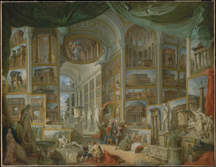 Galeria Imaginária de Arte Romana Antiga por Giovanni Paolo Panini, 1757.